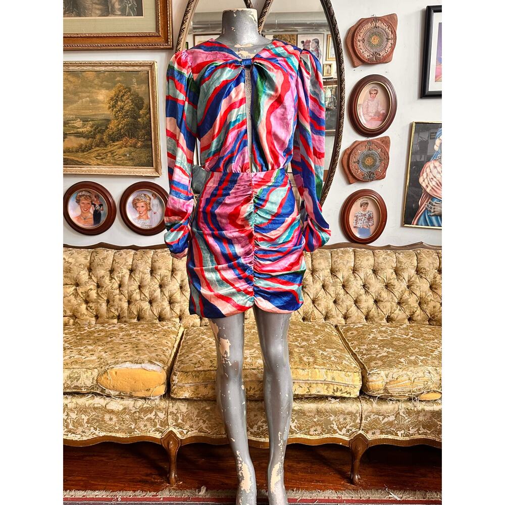 AMUR Maxine Ruched Dress Size L